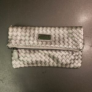 Nine West Metallic Woven Clutch